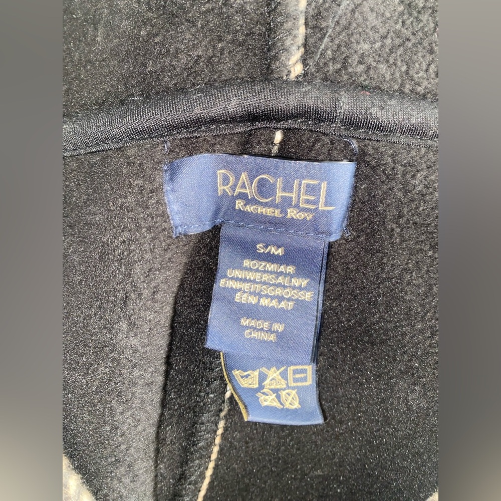 RACHEL ROY Plaid Hooded Poncho with Buckle Detail - Size - Picture 7 of 7